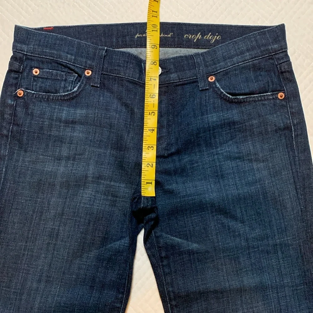 7 for All Mankind 7FAM Dojo Crop Jeans, Dark Wash Denim, Wide Leg, Size 29 - Picture 8 of 16